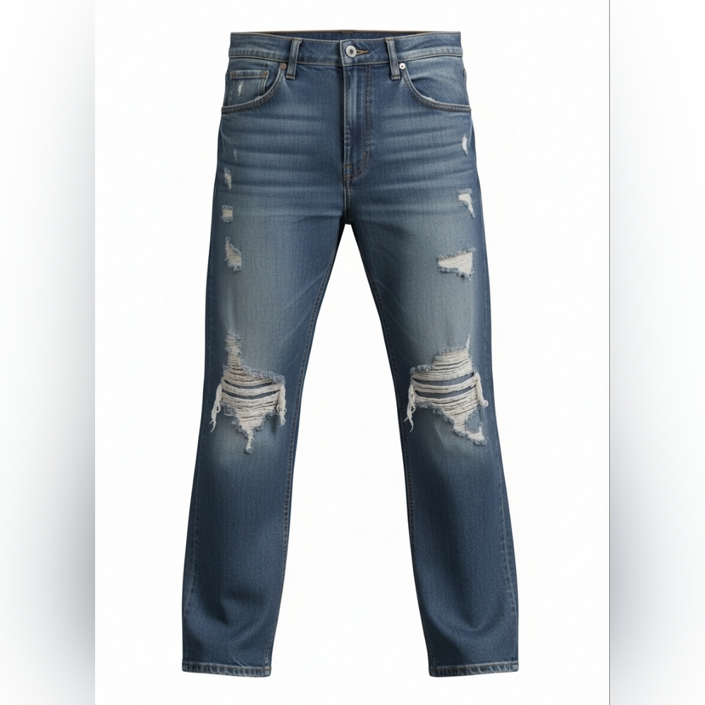 Vintage Wrangler Men's Distressed Blue Jeans